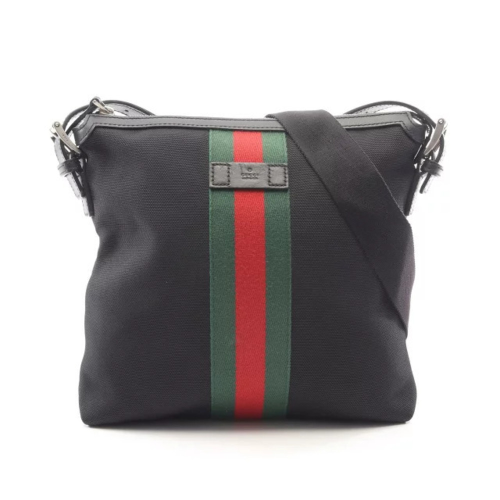 Gucci Web GG Supreme Messenger Crossbody Bag Sherry Leather Canvas Red Green